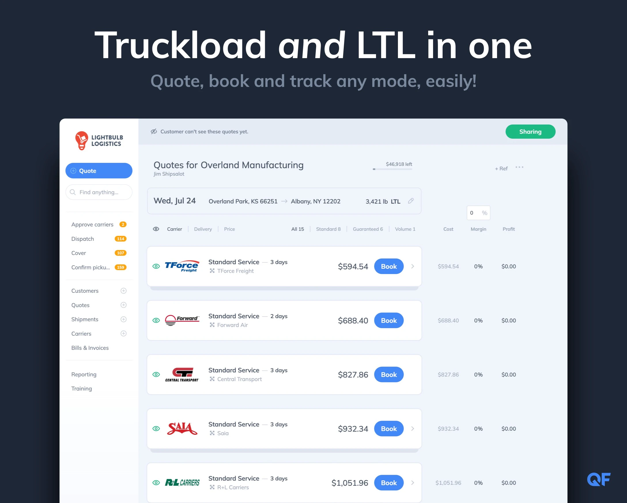 screenshot of Quote Factory